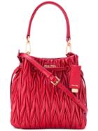 Miu Miu Textured Cross Body Bag, Women's, Red, Calf Leather