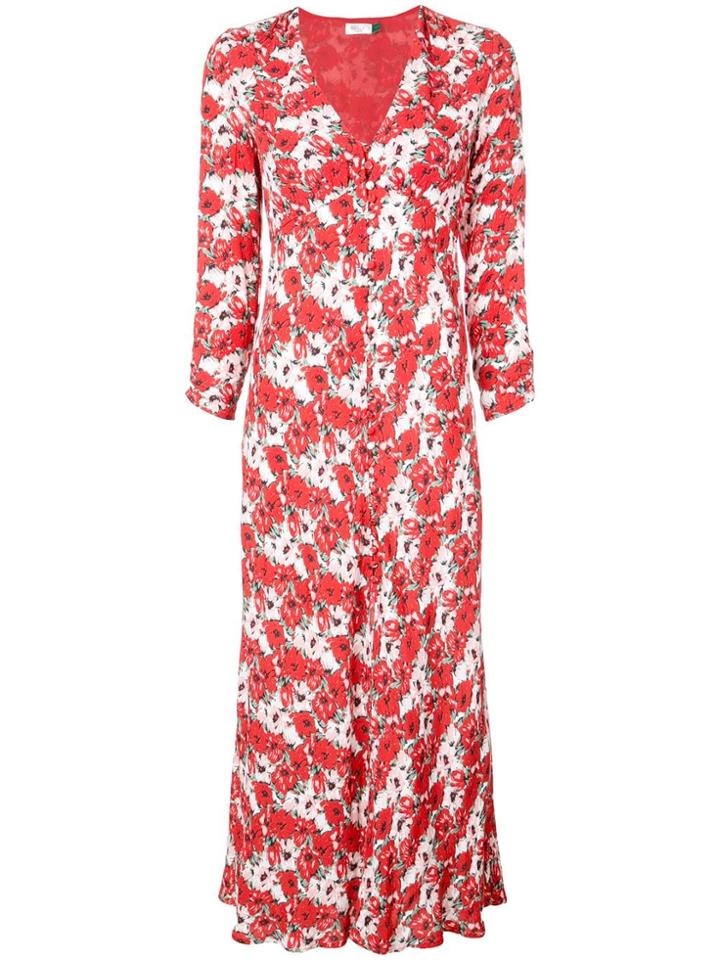Rixo London Diana Floral Print Dress - Red