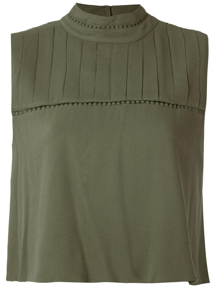 Olympiah Hagia High Neck Cropped Top - Green