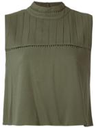 Olympiah Hagia High Neck Cropped Top - Green
