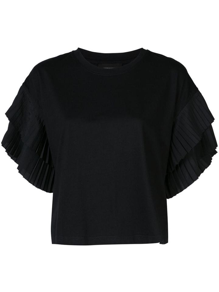 Robert Rodriguez Studio Giulia Pleated Sleeve T-shirt - Black