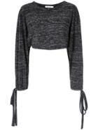 Giuliana Romanno Long Sleeves Cropped Top - Black