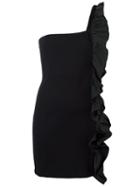 Amen Ruffle Detail Dress, Women's, Size: 42, Black, Polyamide/spandex/elastane/viscose