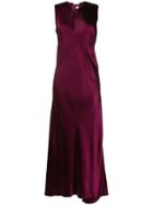 Ann Demeulemeester Long Satin Dress - Red