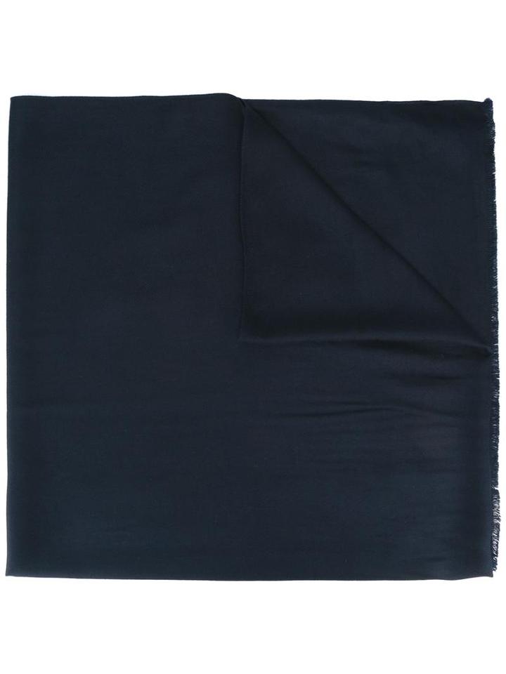 Moschino Frayed Edge Scarf, Men's, Blue, Viscose