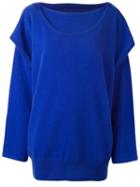 Loewe Overlay Sleeve Jumper, Women's, Size: Xs, Blue, Cashmere