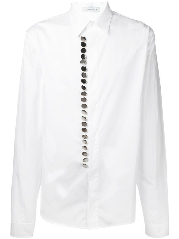 J.w.anderson Embellished Shirt, Men's, Size: 44, White, Cotton