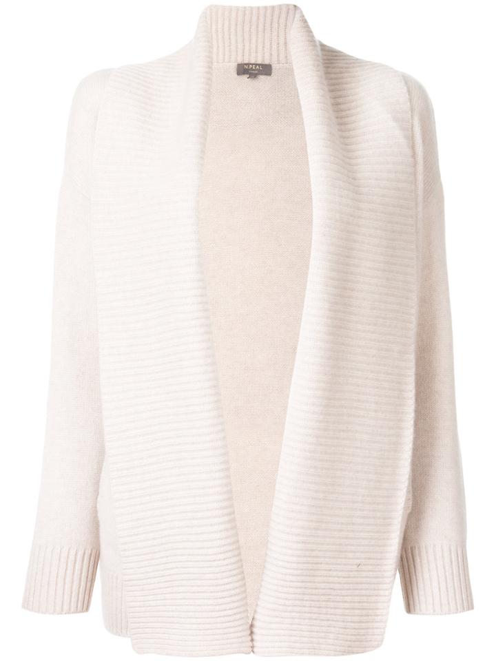 N.peal Ribbed Placket Cardigan - Nude & Neutrals