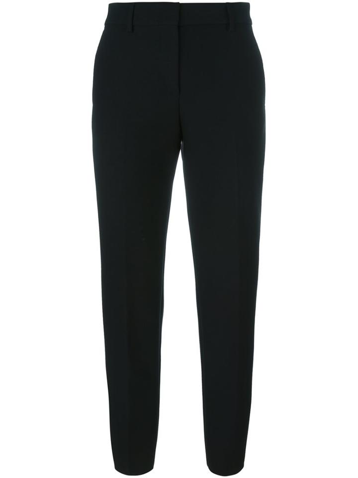 Msgm Straight Cropped Trousers, Women's, Size: 40, Black, Polyester/spandex/elastane/viscose