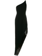 Francesco Paolo Salerno One Shoulder Embellished Trim Dress - Black