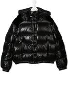 Moncler Kids Hooded Padded Jacket - Black