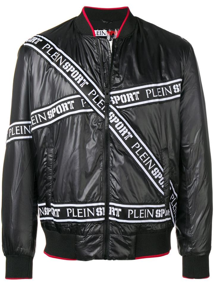 Plein Sport Branded Bomber Jacket - Black