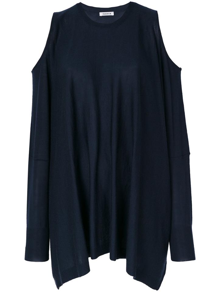P.a.r.o.s.h. Cold Shoulder Sweater - Blue