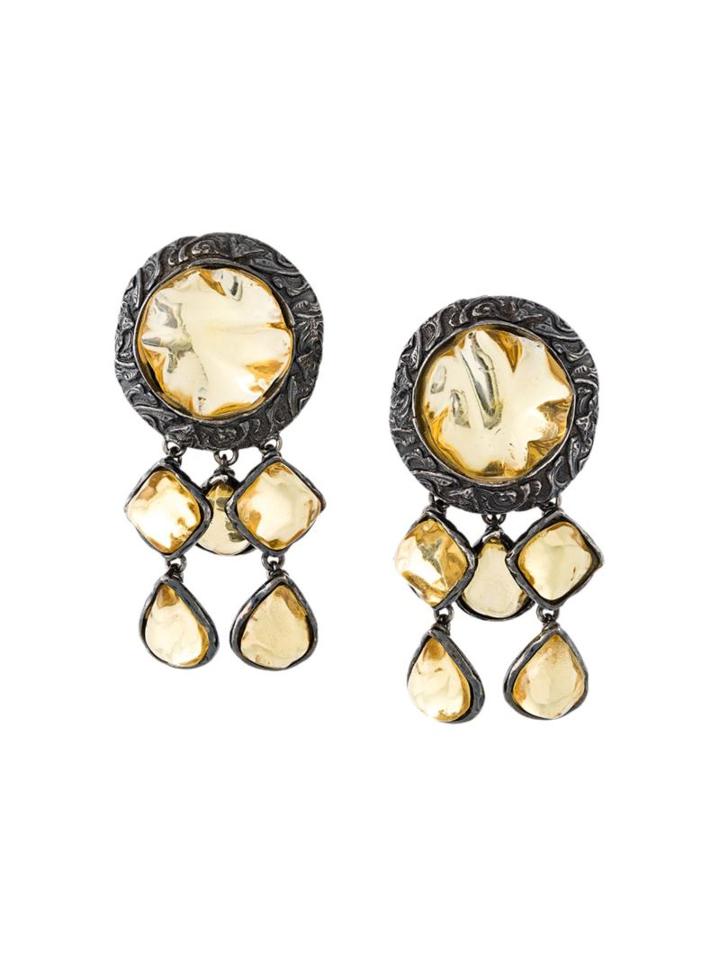 Yves Saint Laurent Vintage Dangling Rock Clip-on Earrings