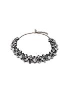 No21 Crystal Flower Necklace - Black
