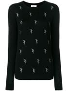 Sonia Rykiel Lurex Animal Patterned Top - Black