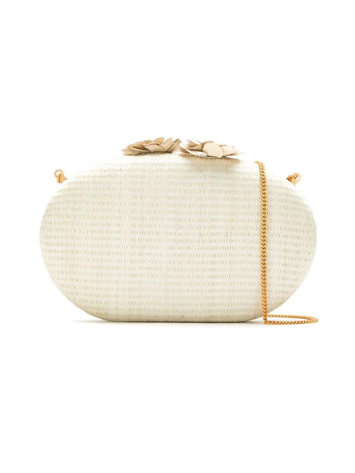 Isla Raffia Clutch - White