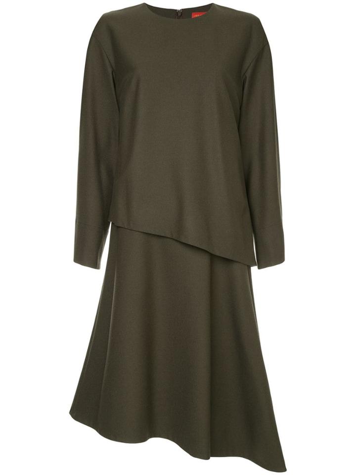 Des Prés Layered Asymmetrical Dress - Green