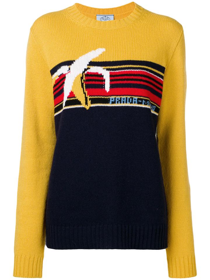 Prada Banana Logo Jumper - Yellow & Orange