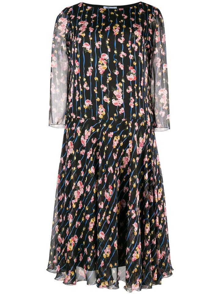 Blumarine Floral Dress - Black