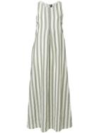 Eleventy Long Flared Striped Dress - Green