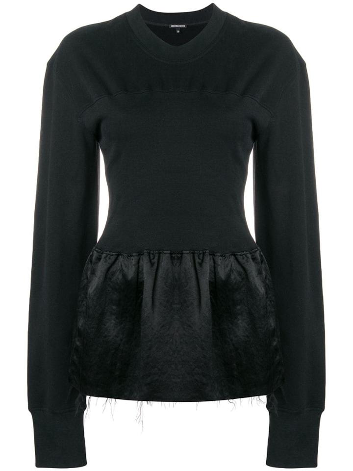 Ann Demeulemeester Flared Long-sleeve Top - Black