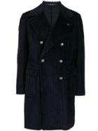 Tagliatore Ribbed Double-breasted Coat - Blue