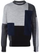 Oamc Patchwork Sweater, Men's, Size: Small, Grey, Polyamide/mohair/virgin Wool
