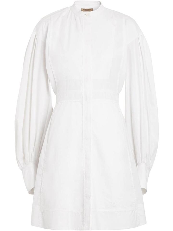 Burberry Puff-sleeve Cotton Shirt Dress - White