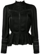 Ralph Lauren Denim & Supply Flared Hem Blouse, Women's, Size: Large, Black, Viscose/polyester