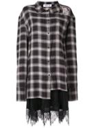 Ground Zero Cut-out Checked Shirt - Grey