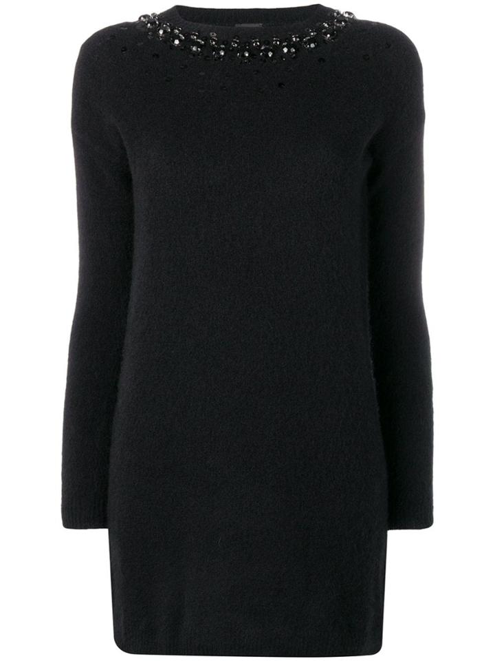 Pinko Embellished Knitted Dress - Black