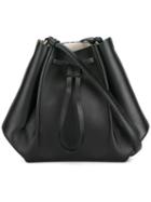 Maison Margiela Small Structured Bucket Bag, Women's, Black, Calf Leather/polyester