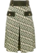 Gucci - Horsebit Print Knee Length Shorts - Women - Leather/polyester/viscose/wool - 40, Green, Leather/polyester/viscose/wool
