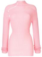 Victoria Beckham Ladder Detail Ribbed Sweater - Pink