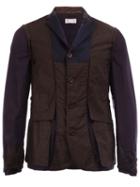 Kolor Buttoned Jacket, Men's, Size: 3, Blue, Nylon/cupro/wool