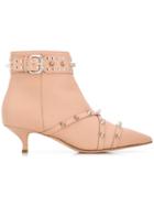 Red Valentino Red(v) Studded Ankle Boots - Neutrals