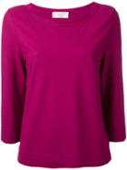 Zanone - Boat Neck Sweater - Women - Cotton - 44, Pink/purple, Cotton