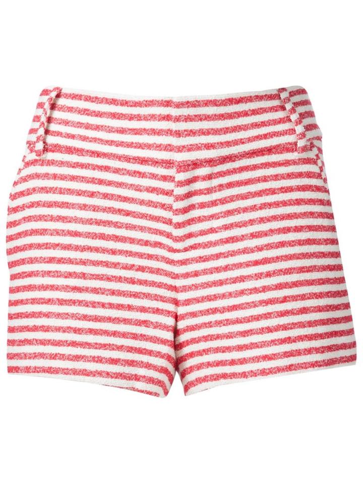 Alice+olivia Striped Shorts, Women's, Size: 4, Red, Polyester/acrylic/cotton/spandex/elastane
