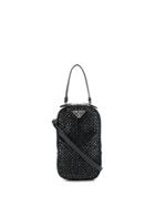 Prada Crystal Detail Mini Bag - Black
