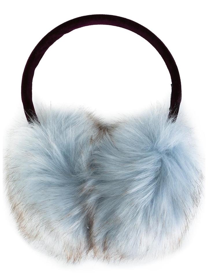 Carven Fur Effect Ear Muffs, Women's, Blue, Cotton/acrylic/modacrylic