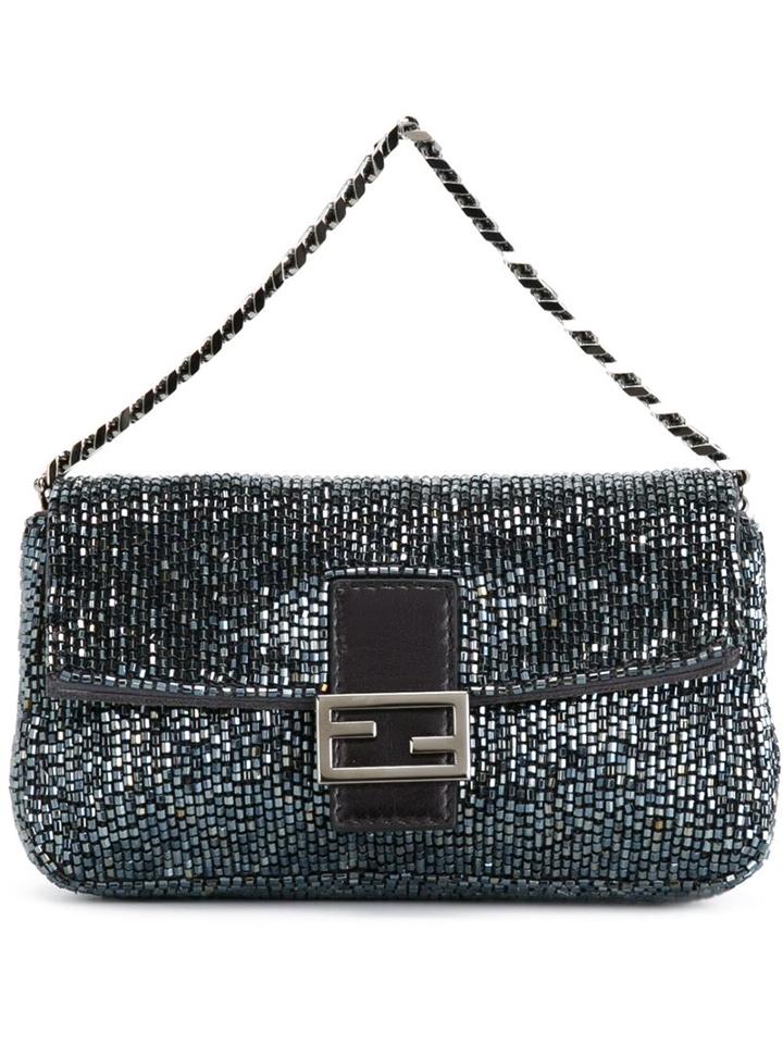 Fendi Micro 'baguette' Clutch, Women's, Blue