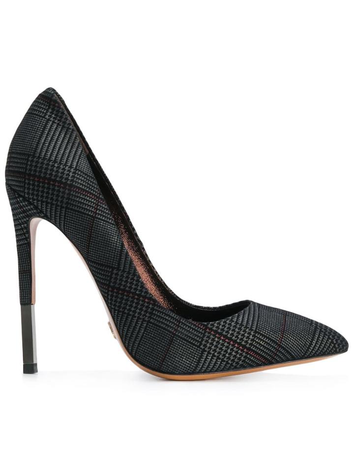 Gianni Renzi Plaid Stiletto Pumps - Grey