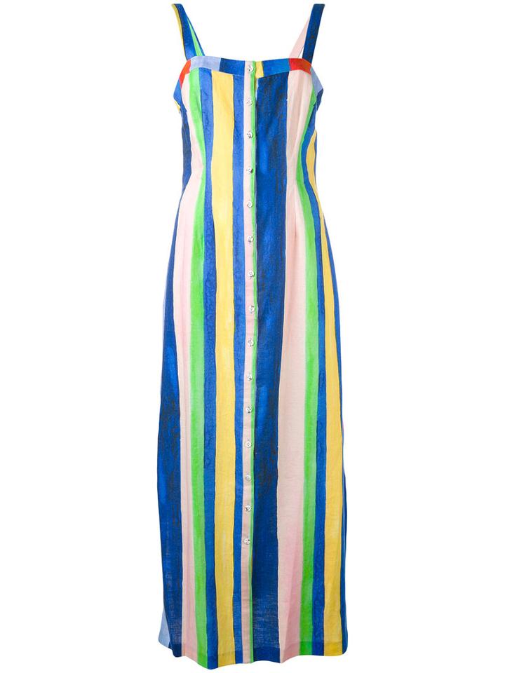 Mara Hoffman - Sheath Midi Dress - Women - Linen/flax - 8, Blue, Linen/flax