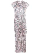 Veronica Beard Ruched Floral Dress - Pink