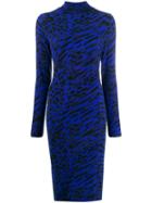 Blumarine Animal Print Midi Dress - Blue