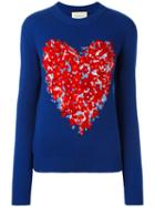 Gucci Corsage Intarsia Knit Jumper, Size: Xs, Blue, Wool