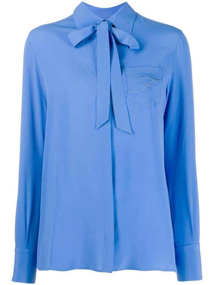 Fay Tie Neck Blouse - Blue