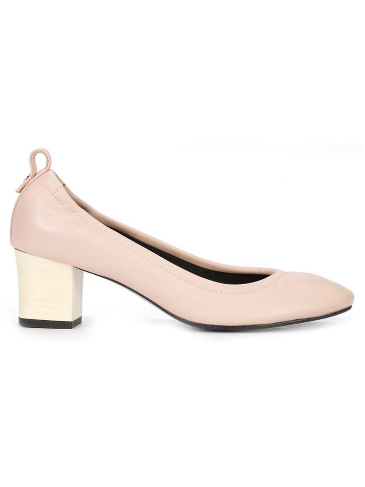 Lanvin Contrast Block Heel Pumps - Pink & Purple