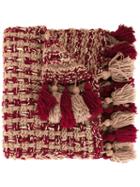 7ii Pompom Poncho Scarf, Women's, Red, Wool